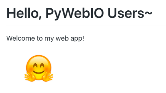 PyWeb App demo